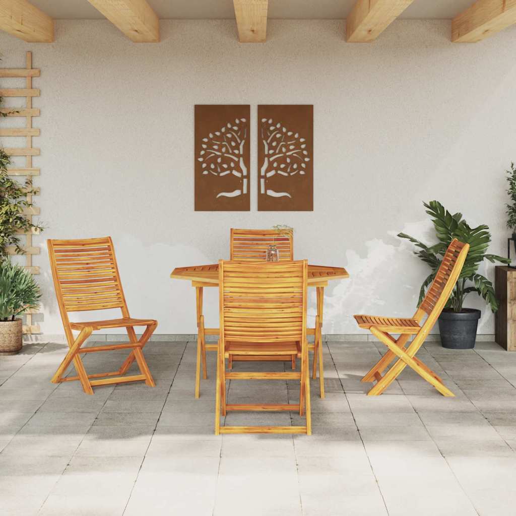 vidaXL Garten Essgruppe 5 pcs Braun Akazie Massivholz