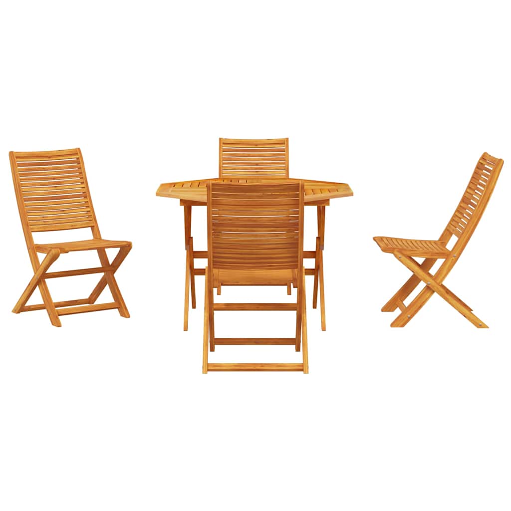 vidaXL Garten Essgruppe 5 pcs Braun Akazie Massivholz