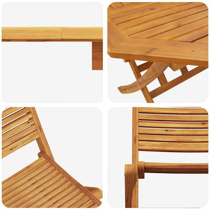 vidaXL Garten Essgruppe 5 pcs Braun Akazie Massivholz