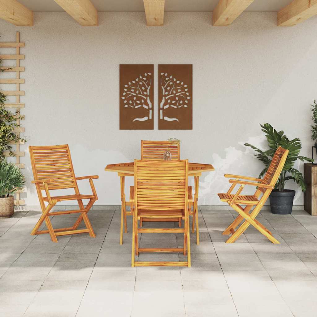 vidaXL Garten Essgruppe 5 pcs Braun Akazie Massivholz