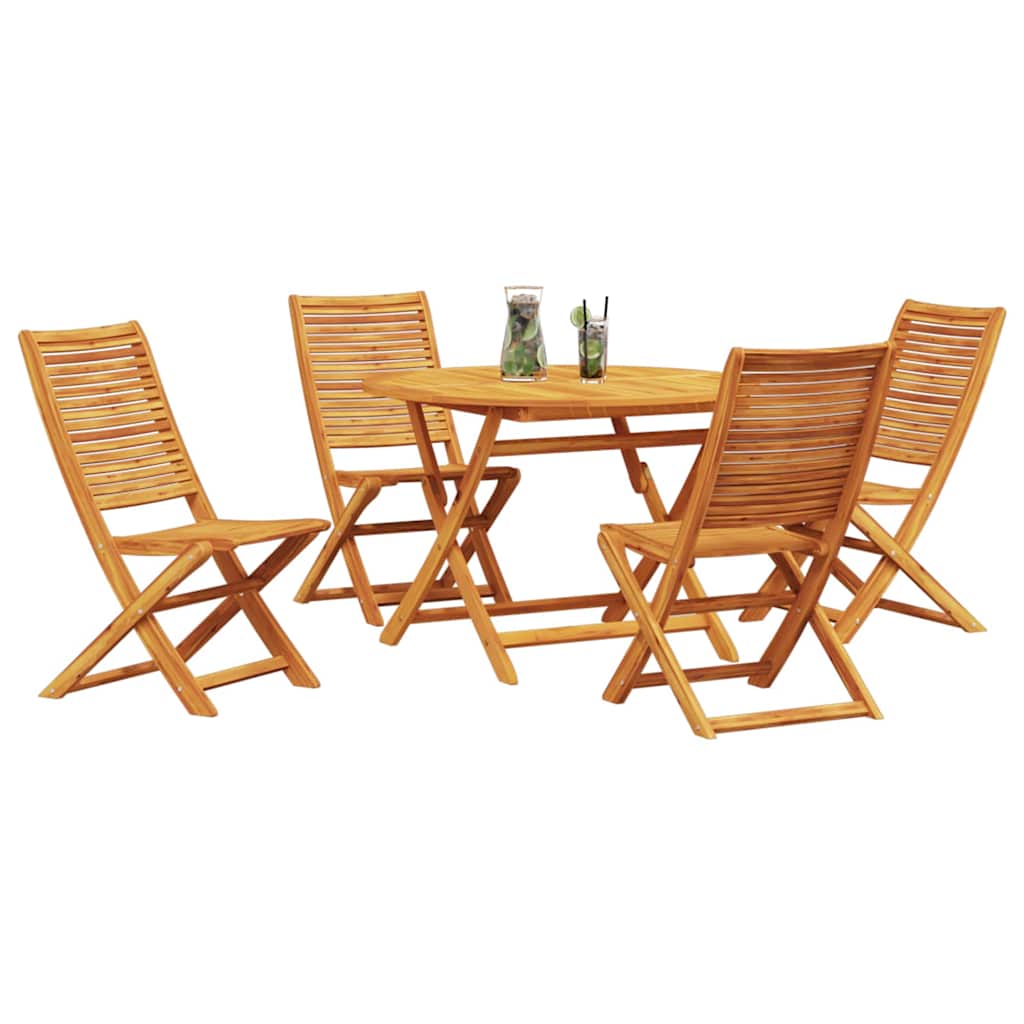 vidaXL Garten Essgruppe 5 pcs Braun Akazie Massivholz