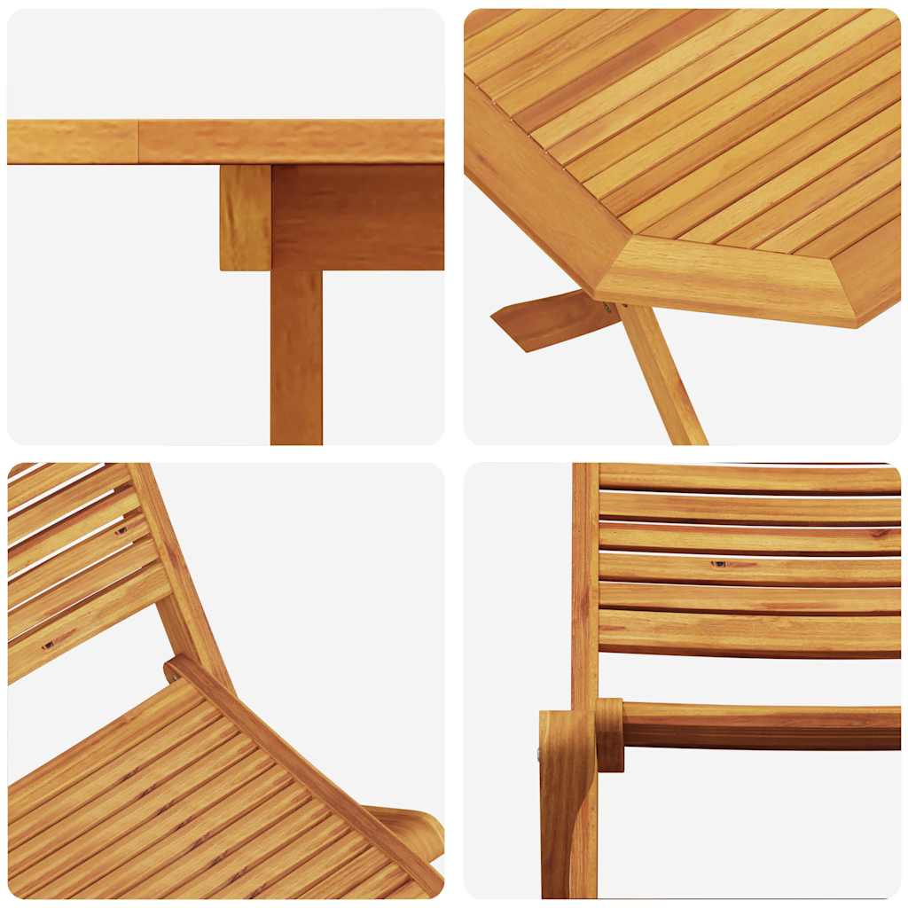 vidaXL Garten Essgruppe 5 pcs Braun Akazie Massivholz