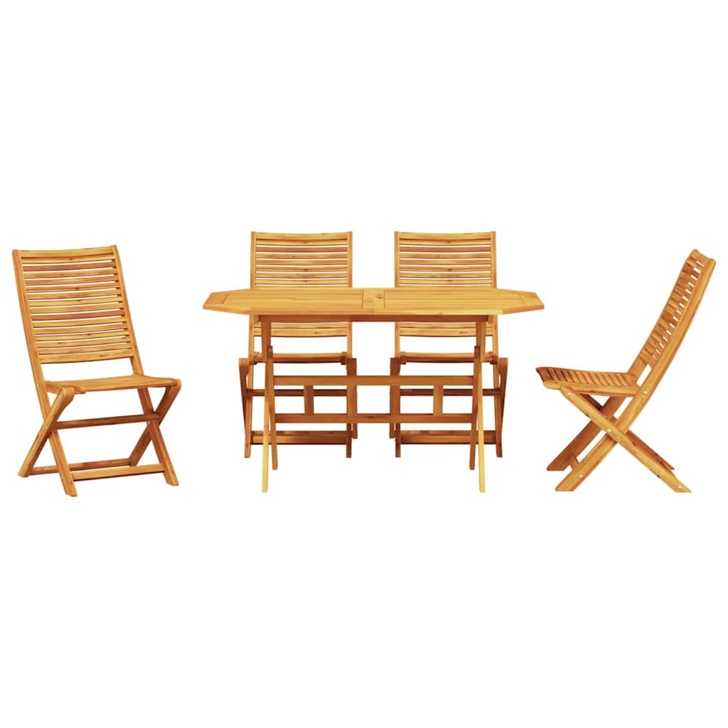 vidaXL Garten Essgruppe 5 pcs Braun Akazie Massivholz
