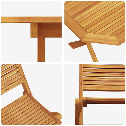vidaXL Garten Essgruppe 7 pcs Braun Akazie Massivholz