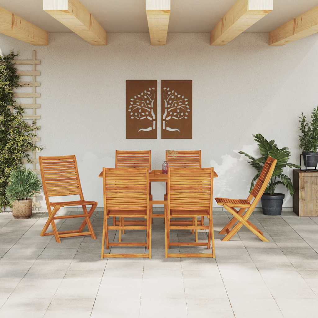 vidaXL Garten Essgruppe 7 pcs Braun Akazie Massivholz
