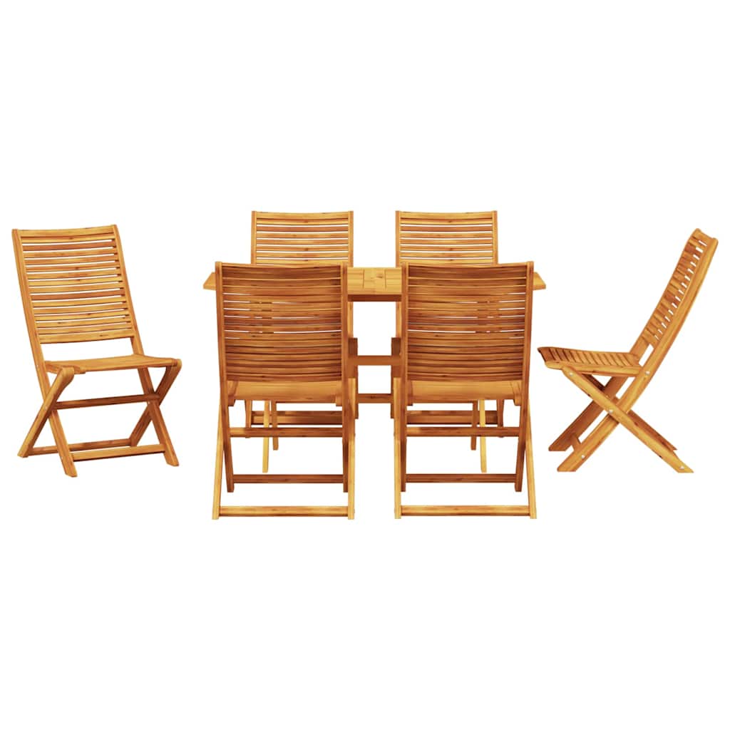 vidaXL Garten Essgruppe 7 pcs Braun Akazie Massivholz