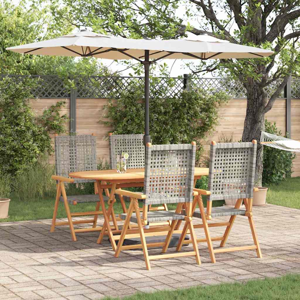 vidaXL Salon de jardin à manger 5 pcs Gris Bois d'acacia massif