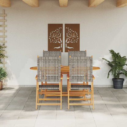 vidaXL Salon de jardin à manger 5 pcs Gris Bois d'acacia massif