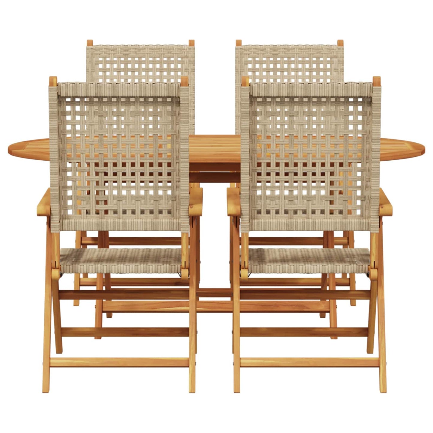 vidaXL Salon de jardin 5 pcs Beige Bois d'acacia massif