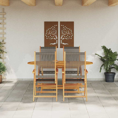 vidaXL Garten Essgruppe 5 pcs Grau Massivholz Akazie