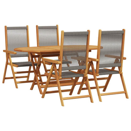 vidaXL Garten Essgruppe 5 pcs Grau Massivholz Akazie