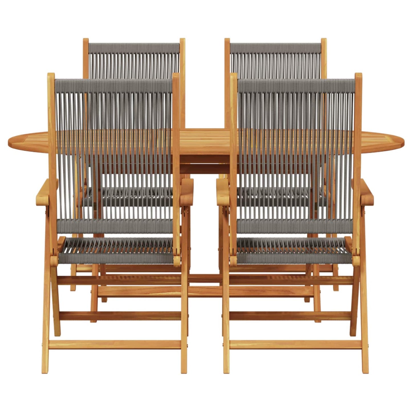 vidaXL Garten Essgruppe 5 pcs Grau Massivholz Akazie