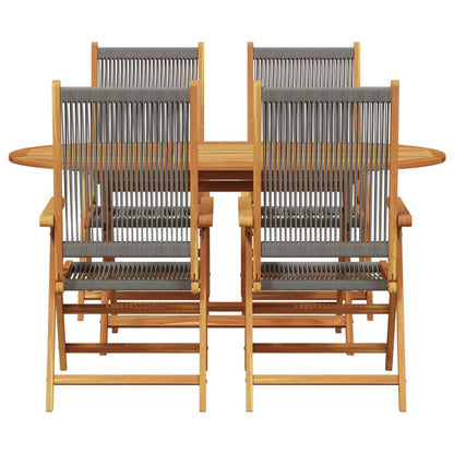 vidaXL Garten Essgruppe 5 pcs Grau Massivholz Akazie