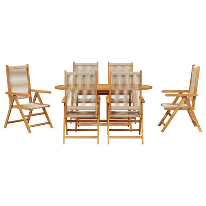 vidaXL Garten Essgruppe 7 pcs Beige Massivholz Akazie