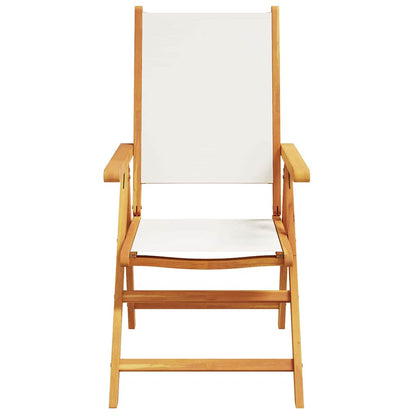 vidaXL Garten Essgruppe 5 pcs Cremeweiß Massivholz Akazie