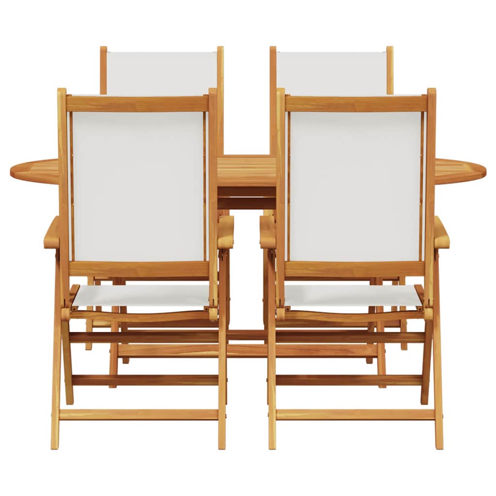 vidaXL Garten Essgruppe 5 pcs Cremeweiß Massivholz Akazie