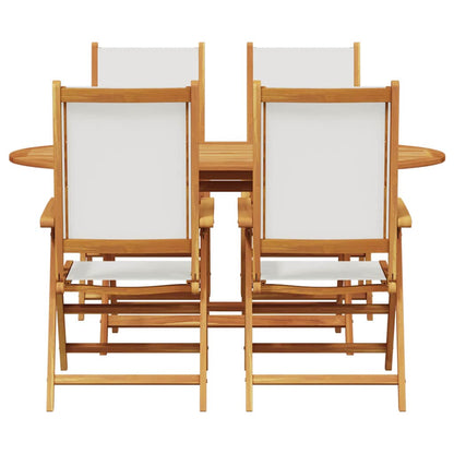vidaXL Garten Essgruppe 5 pcs Cremeweiß Massivholz Akazie
