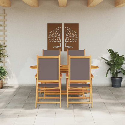 vidaXL Garten Essgruppe 5 pcs Anthrazit Massivholz Akazie
