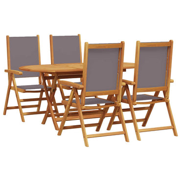 vidaXL Garten Essgruppe 5 pcs Anthrazit Massivholz Akazie