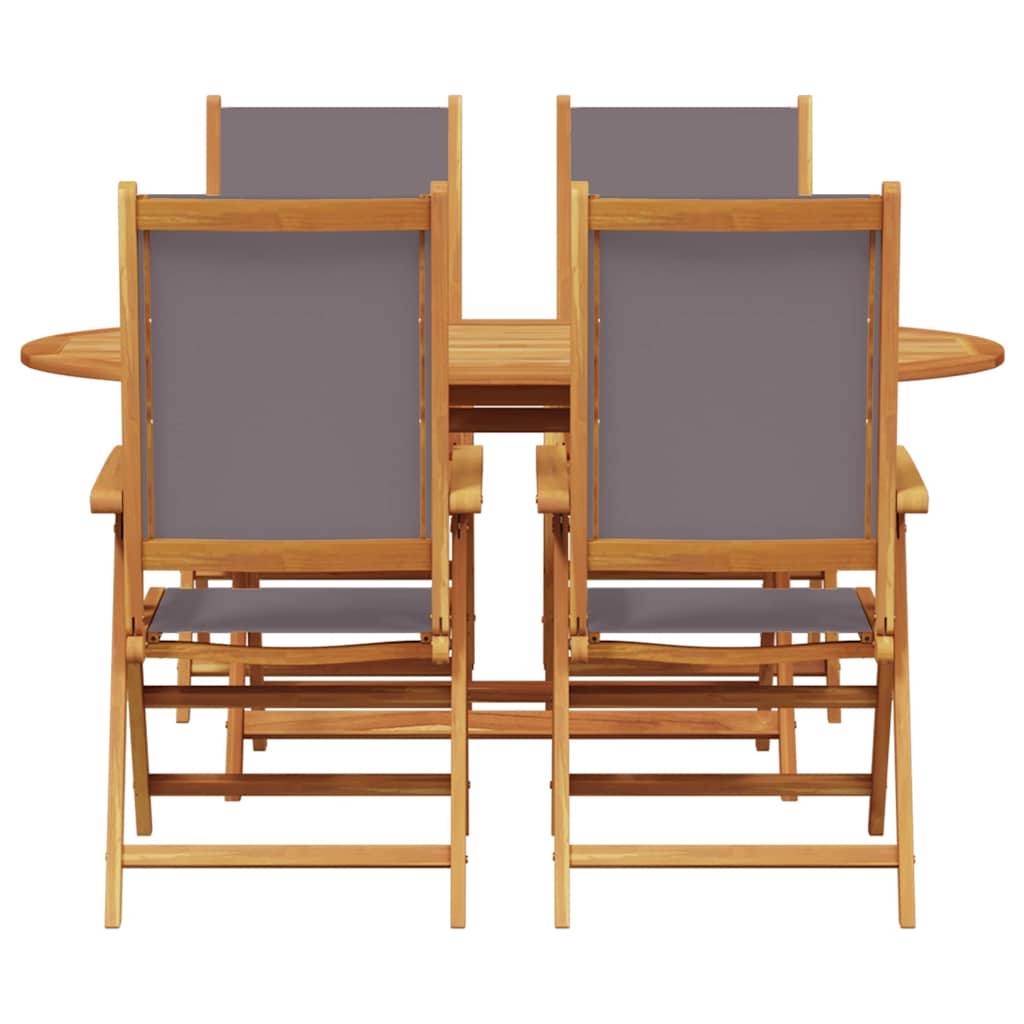 vidaXL Garten Essgruppe 5 pcs Anthrazit Massivholz Akazie