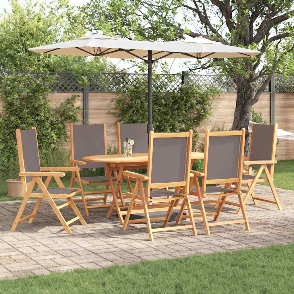 Garten Essgruppe 7 pcs Anthrazit Massivholz Akazie
