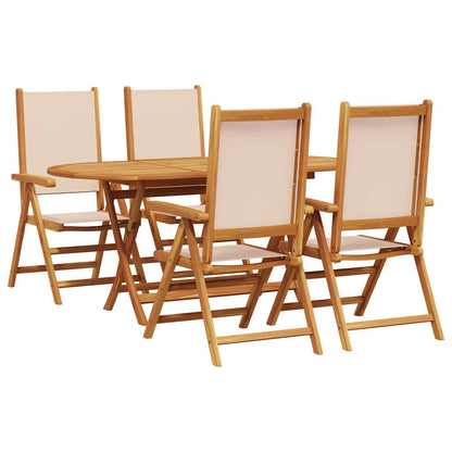 Garten Essgruppe 5 pcs Beige Massivholz Akazie