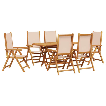 vidaXL Garten Essgruppe 7 pcs Beige Massivholz Akazie
