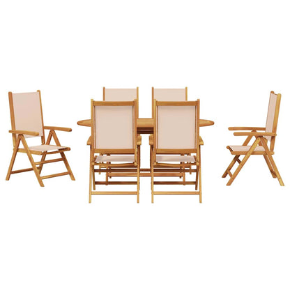 vidaXL Garten Essgruppe 7 pcs Beige Massivholz Akazie