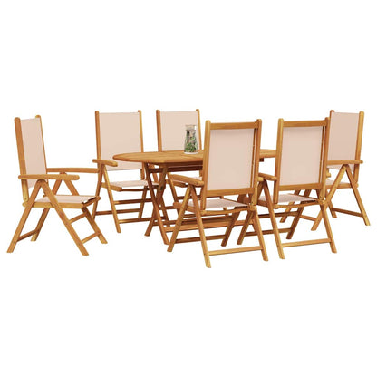 vidaXL Garten Essgruppe 7 pcs Beige Massivholz Akazie