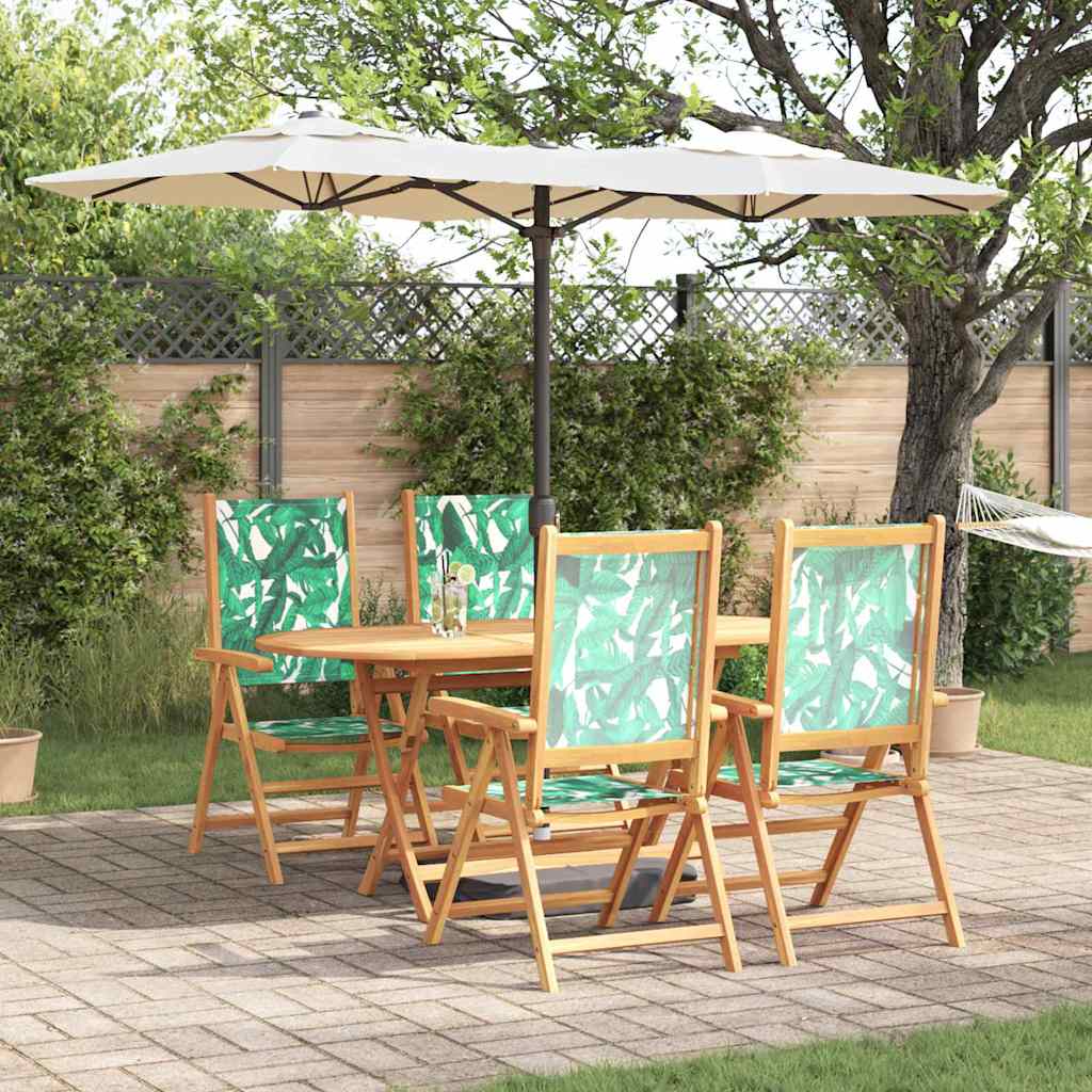 vidaXL Garten Essgruppe 5 pcs Blattmuster Massivholz Akazie