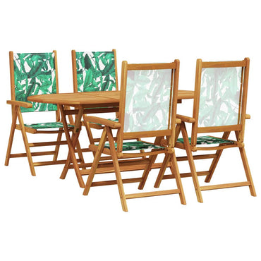 vidaXL Garten Essgruppe 5 pcs Blattmuster Massivholz Akazie