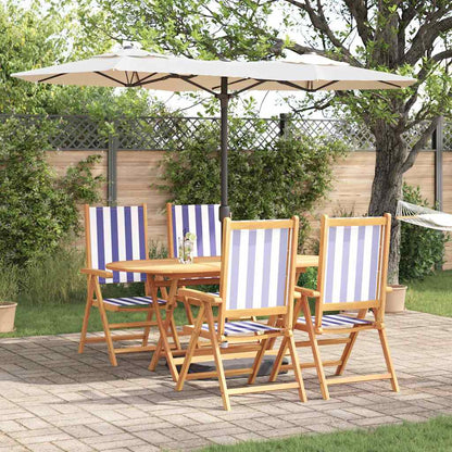 vidaXL Garten Essgruppe 5 pcs Blau und Weiß Massivholz Akazie