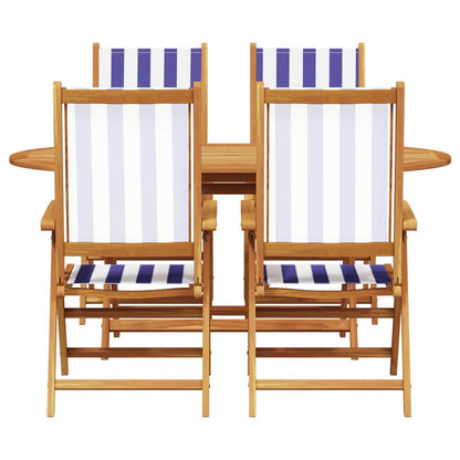 vidaXL Garten Essgruppe 5 pcs Blau und Weiß Massivholz Akazie