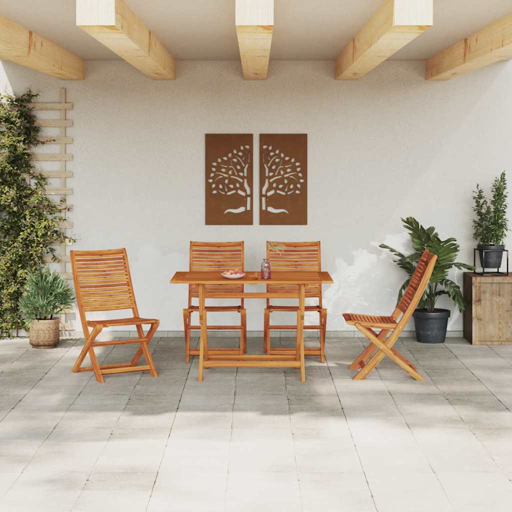 vidaXL Garten Essgruppe 5 pcs Braun Akazie Massivholz