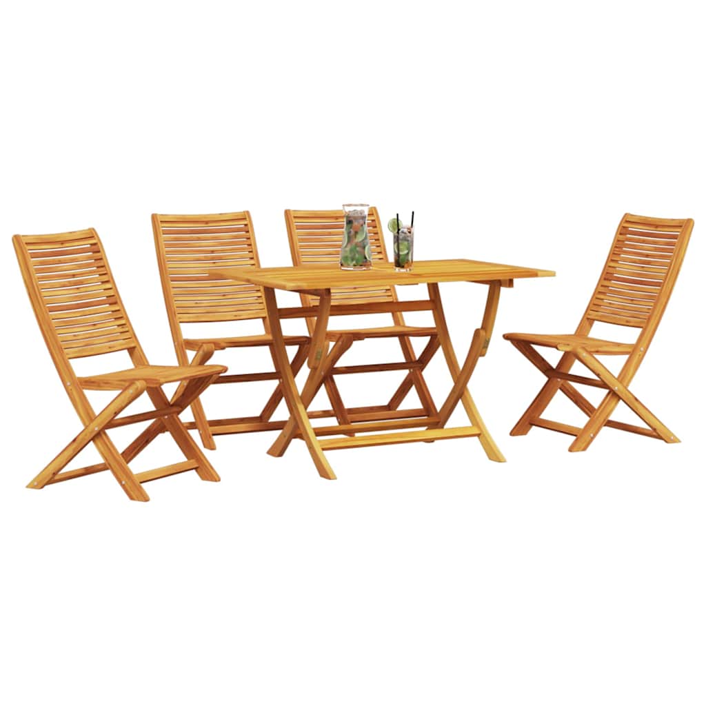vidaXL Garten Essgruppe 5 pcs Braun Akazie Massivholz