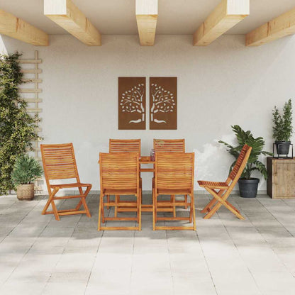 vidaXL Garten Essgruppe 7 pcs Braun Akazie Massivholz