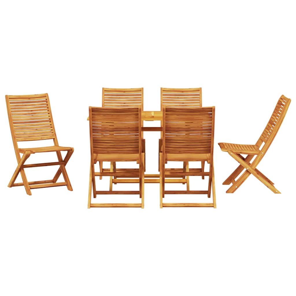 vidaXL Garten Essgruppe 7 pcs Braun Akazie Massivholz