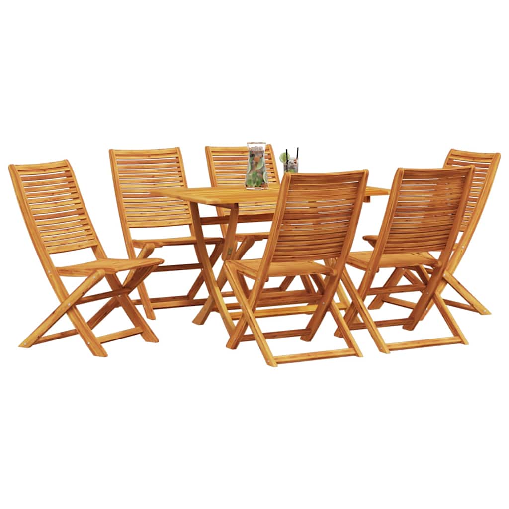 vidaXL Garten Essgruppe 7 pcs Braun Akazie Massivholz