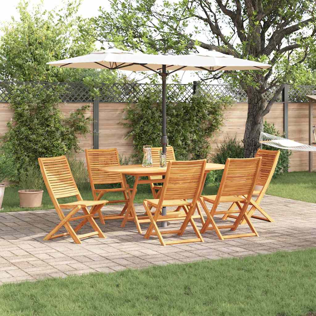 vidaXL Garten Essgruppe 7 pcs Braun Akazie Massivholz