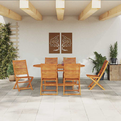 vidaXL Garten Essgruppe 7 pcs Braun Akazie Massivholz