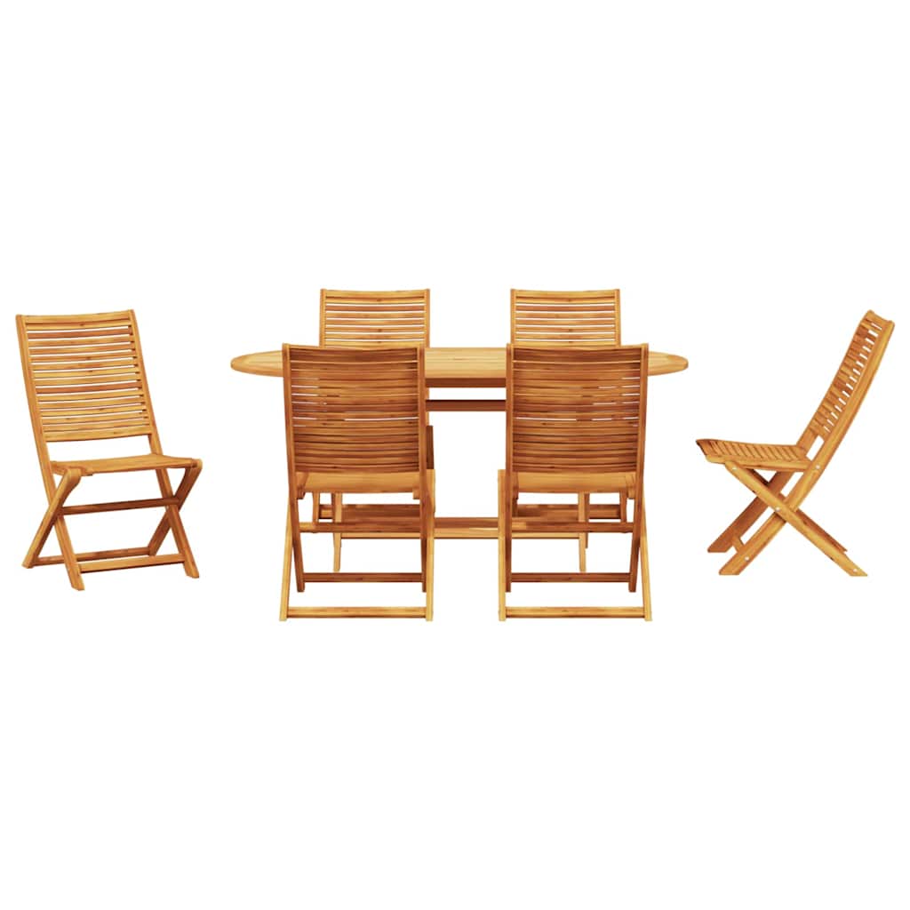 vidaXL Garten Essgruppe 7 pcs Braun Akazie Massivholz