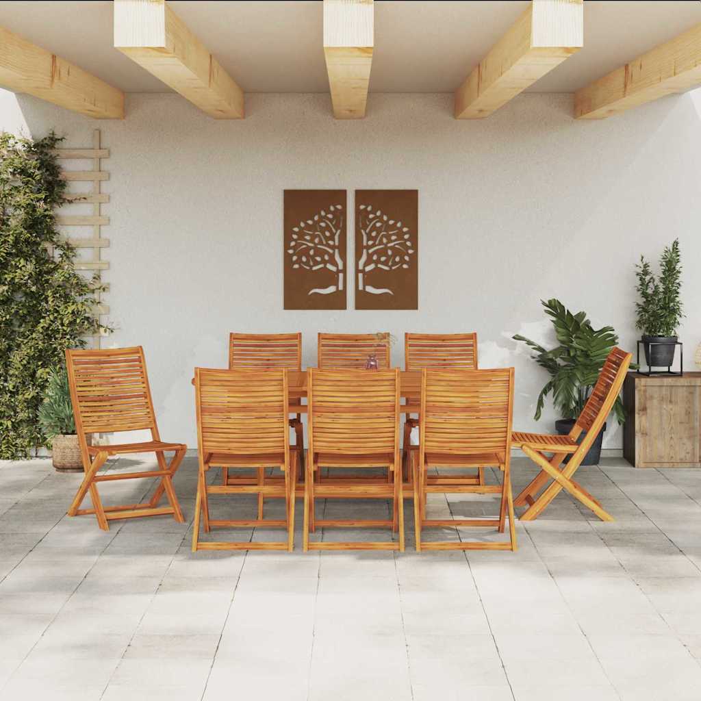 vidaXL Garten Essgruppe 9 pcs Braun Akazie Massivholz