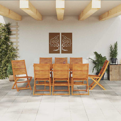 vidaXL Garten Essgruppe 9 pcs Braun Akazie Massivholz
