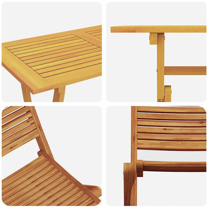 vidaXL Garten Essgruppe mit Kissen 5 pcs Braun Akazie Massivholz