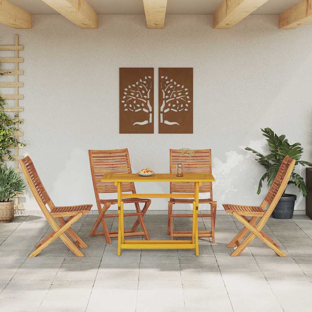 vidaXL Garten Essgruppe mit Kissen 5 pcs Braun Akazie Massivholz