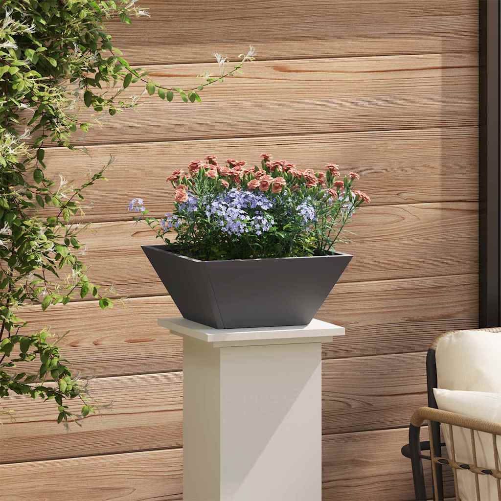 vidaXL Garten-Pflanzgefäß Schwarz 35 x 35 x 15 cm Kaltgewalzter Stahl