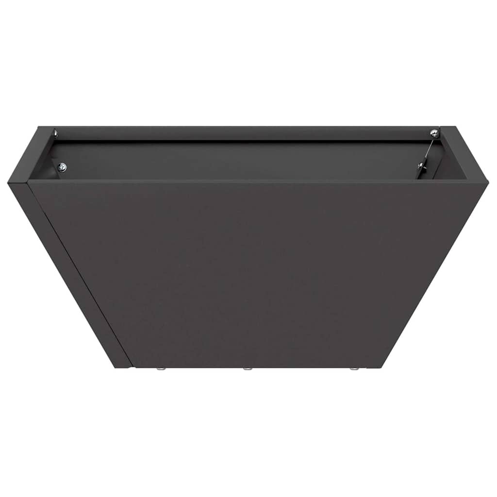 vidaXL Garten-Pflanzgefäß Schwarz 35 x 35 x 15 cm Kaltgewalzter Stahl
