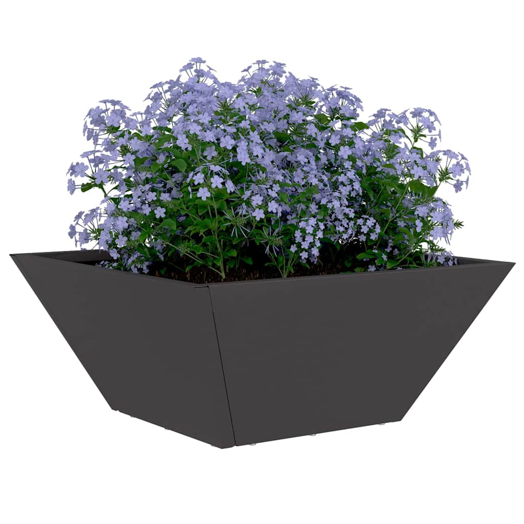 vidaXL Garten-Pflanzgefäß Schwarz 35 x 35 x 15 cm Kaltgewalzter Stahl