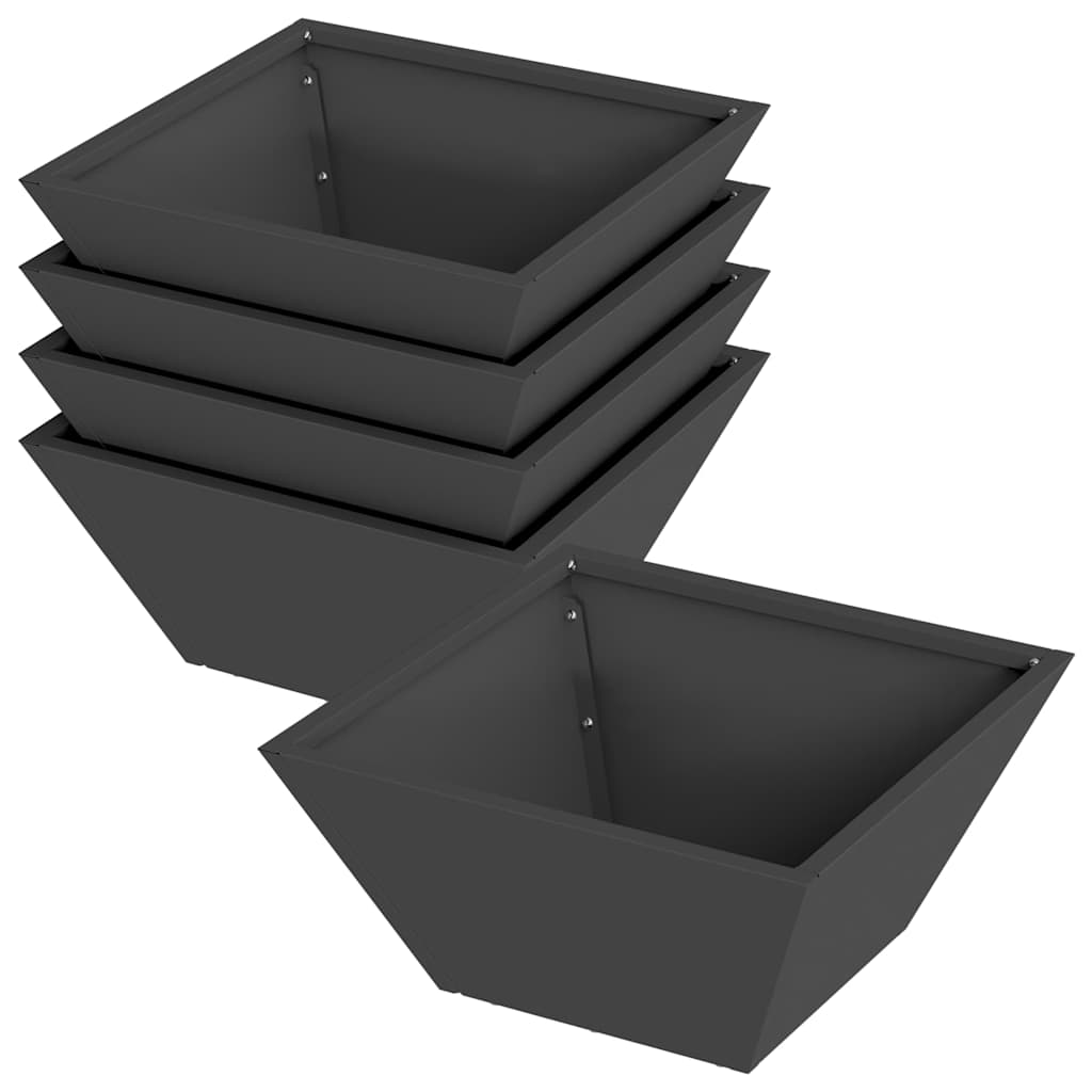 Garten-Pflanzgefäß 5 pcs Schwarz 35 x 35 x 15 cm