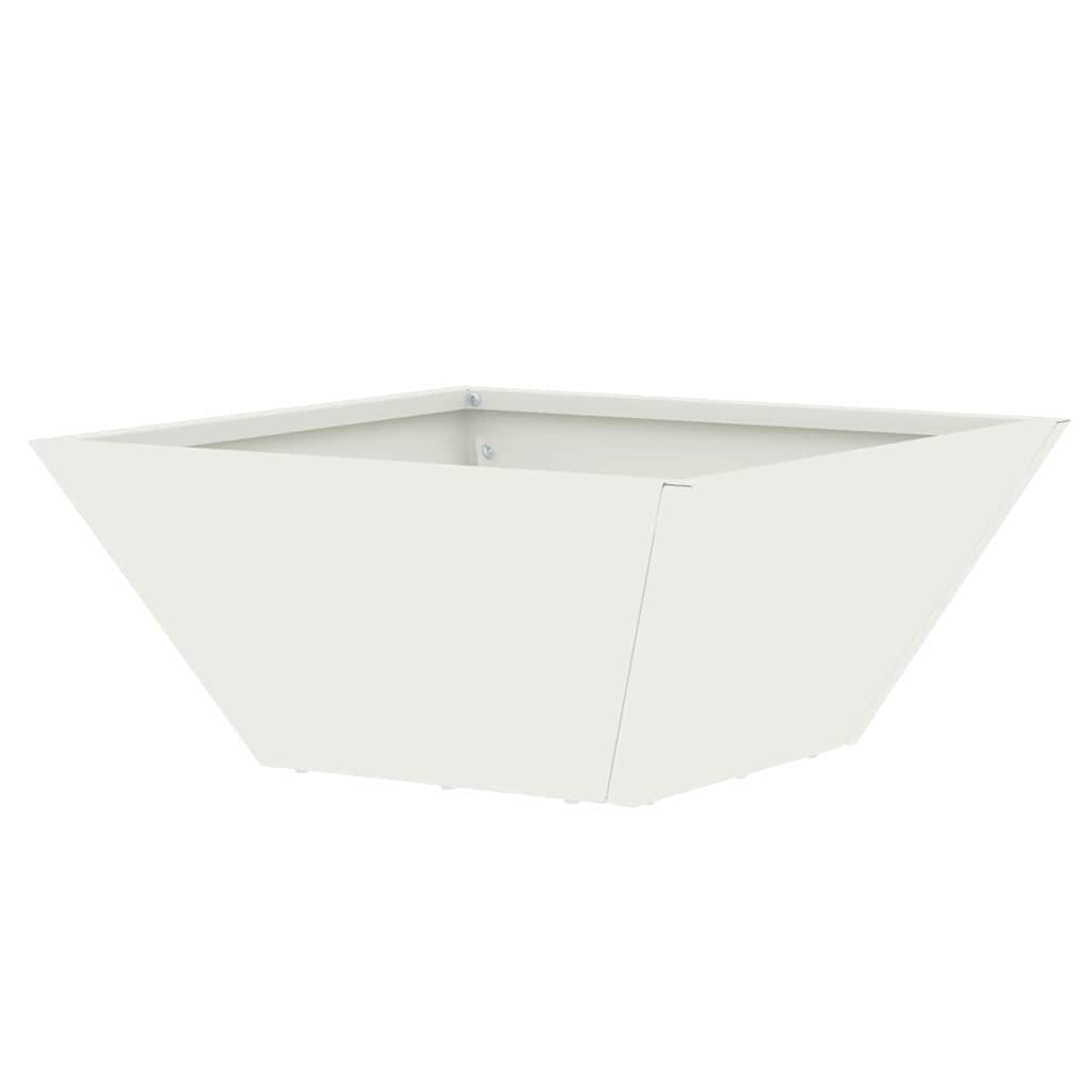 vidaXL Garten-Pflanzgefäß Weiß 35 x 35 x 15 cm Kaltgewalzter Stahl